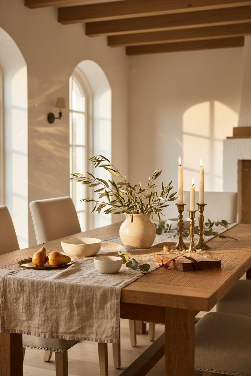 Dining Room Table Centerpiece Ideas - classic organic centerpiece arrangement