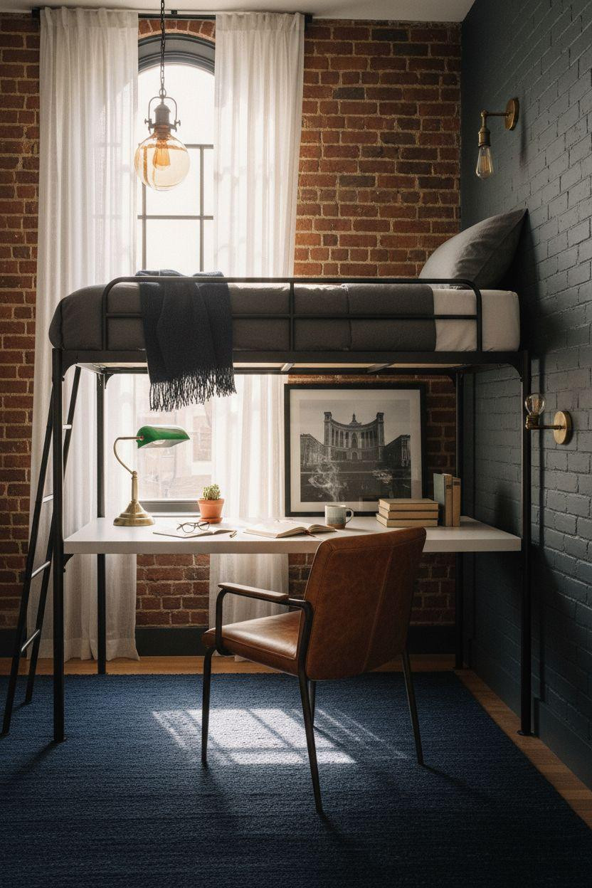 Dorm Room Ideas For Guys - edison bulb pendant brass fixture