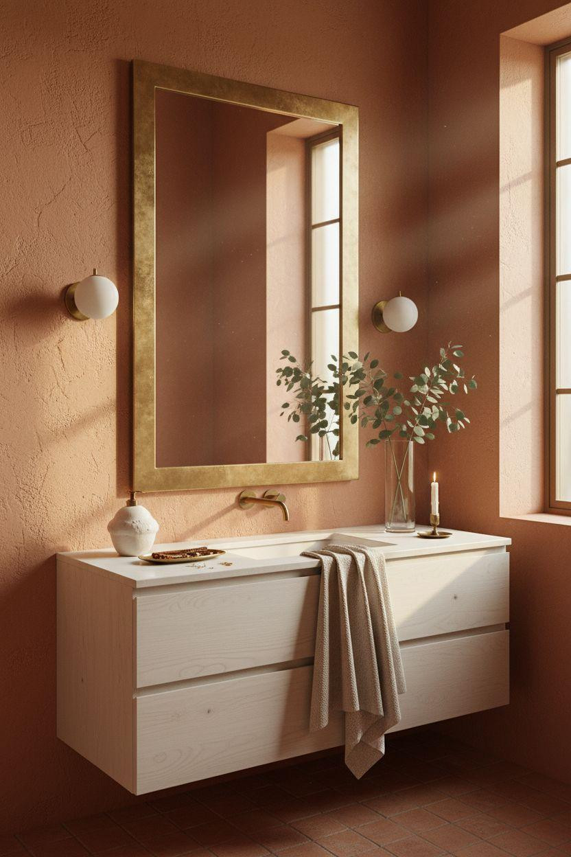 Bathroom Mirror - bathroom mirror decor with warm European elegance