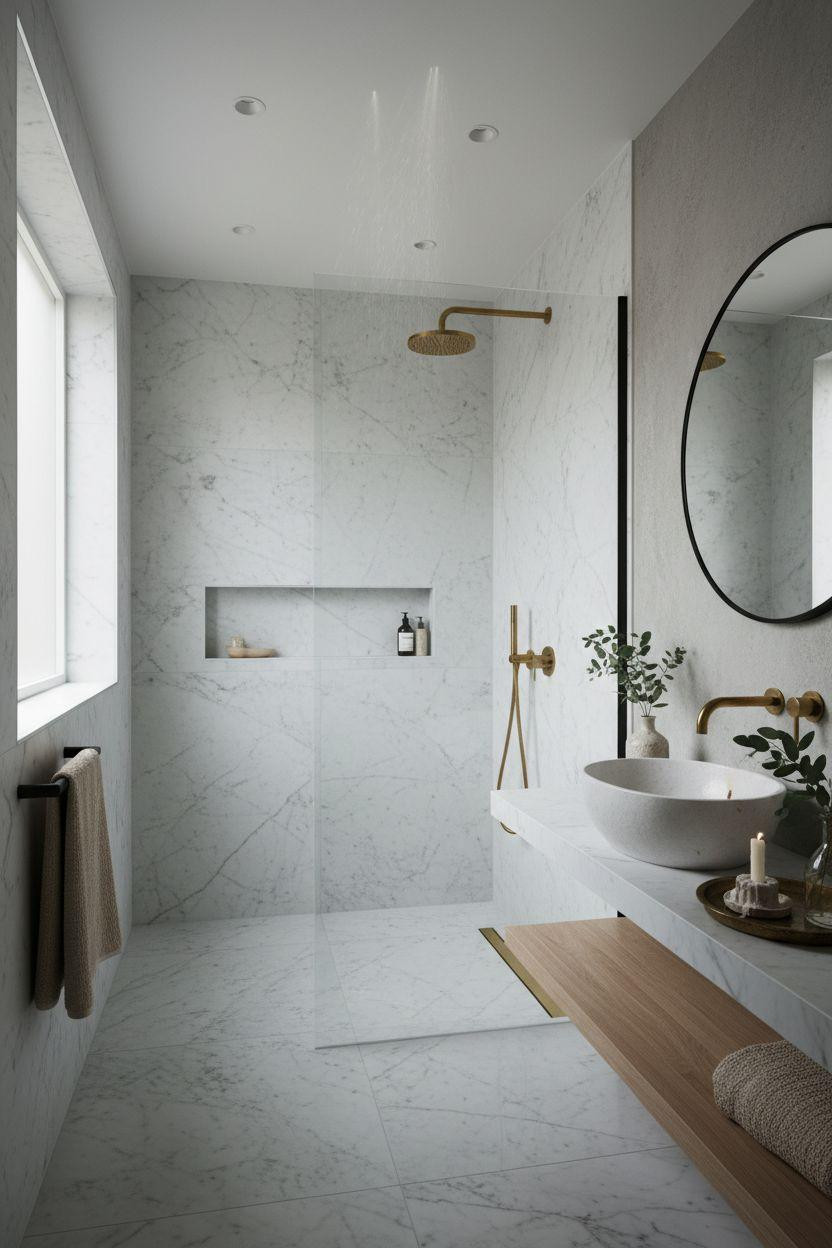 Ensuite Bathroom Ideas - small wetroom with modern finishes