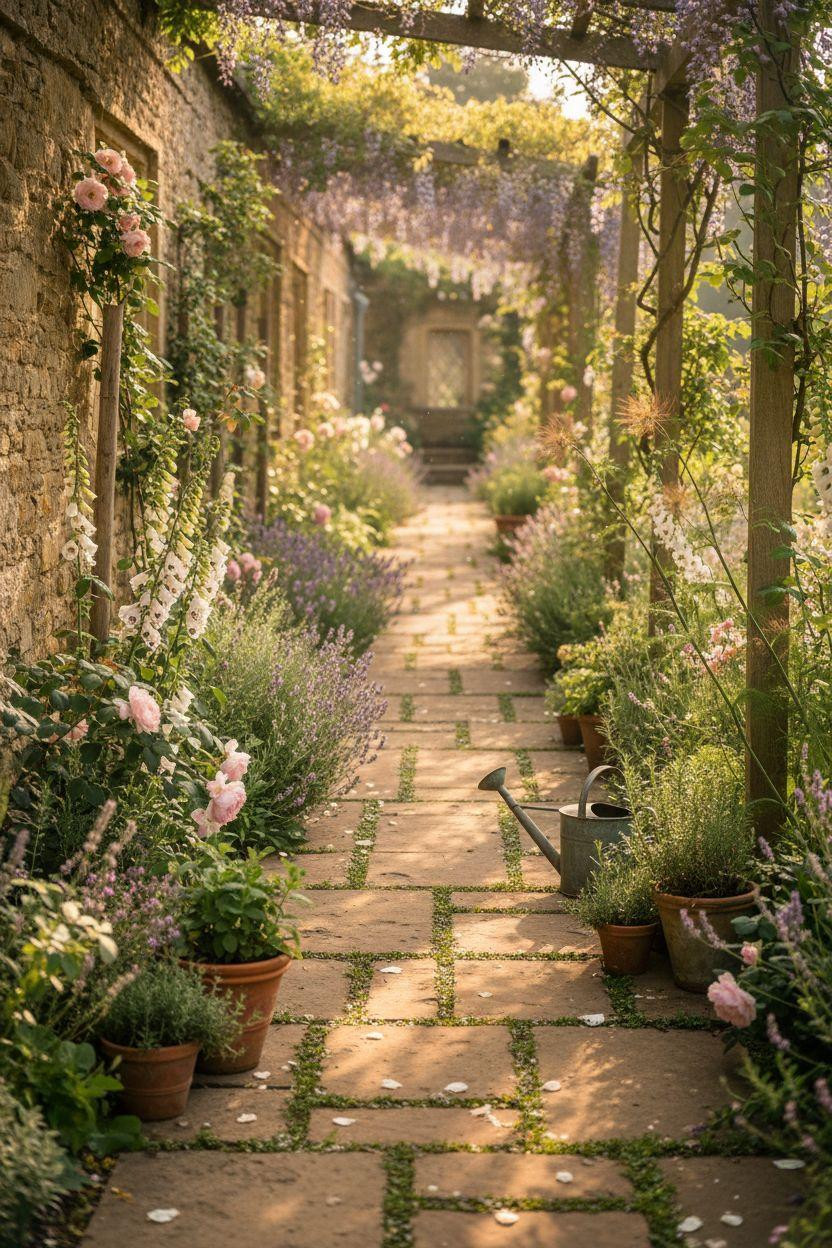 Garden Walkway - reclaimed wood with contemporary plantings