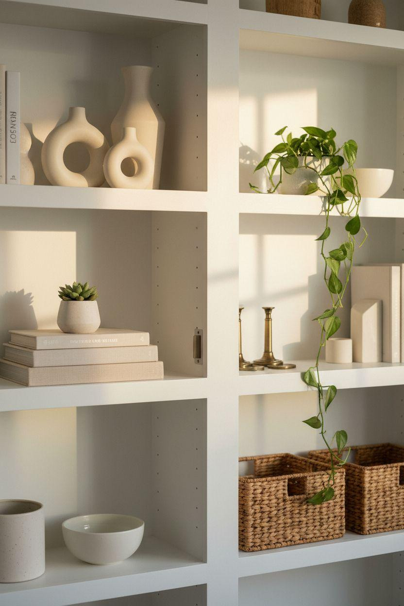 Invisible Doors Ideas - white shelving unit with concealed door