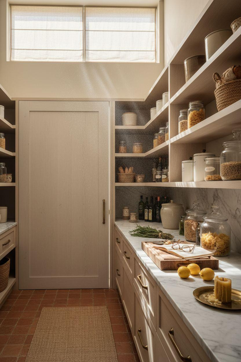 Hidden Pantry - soaring modern design with upper windows