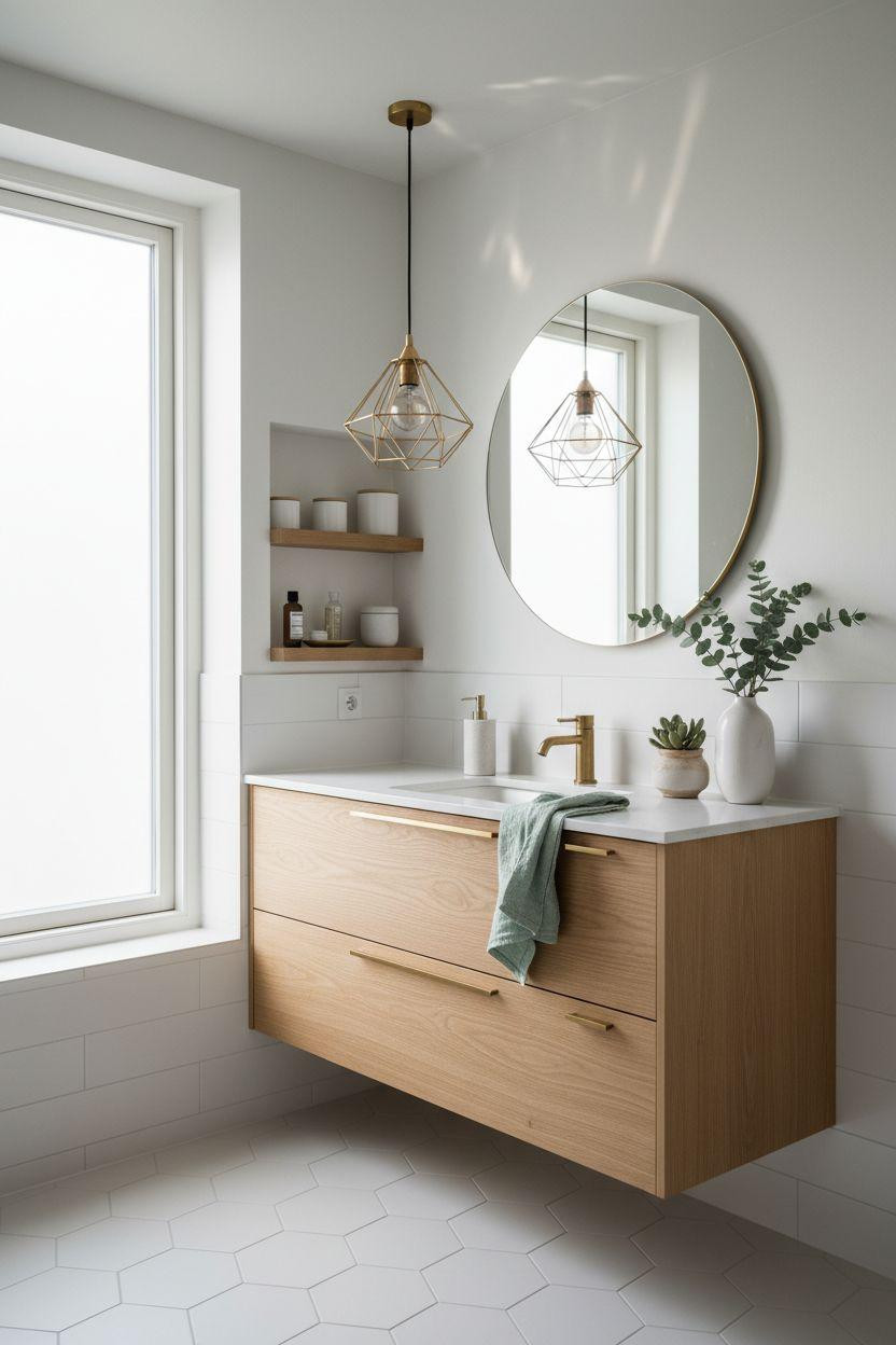 Kids bathroom ideas featuring modern lighting and contemporary design