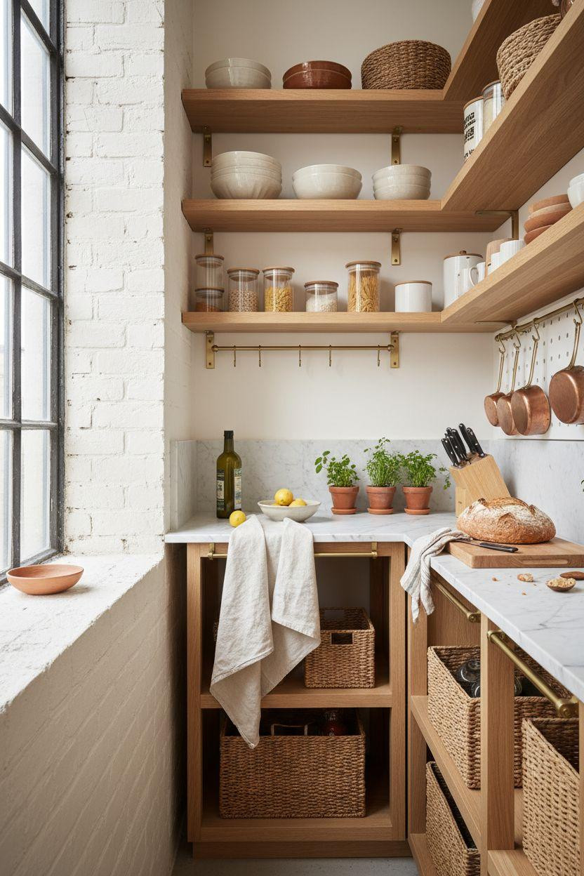 Kitchen Storage Ideas - pegboard organizer wall