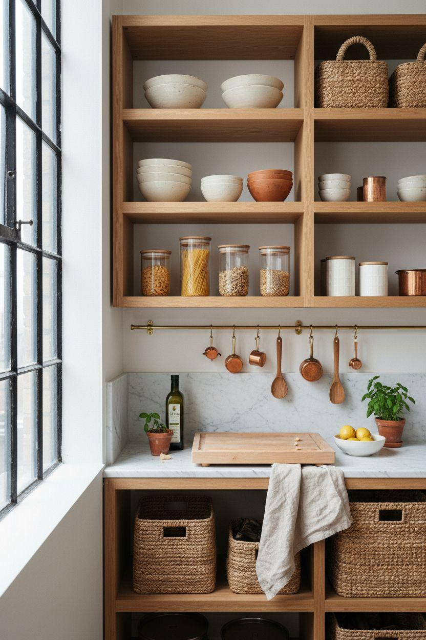 Kitchen Storage Ideas - Copenhagen oak shelving
