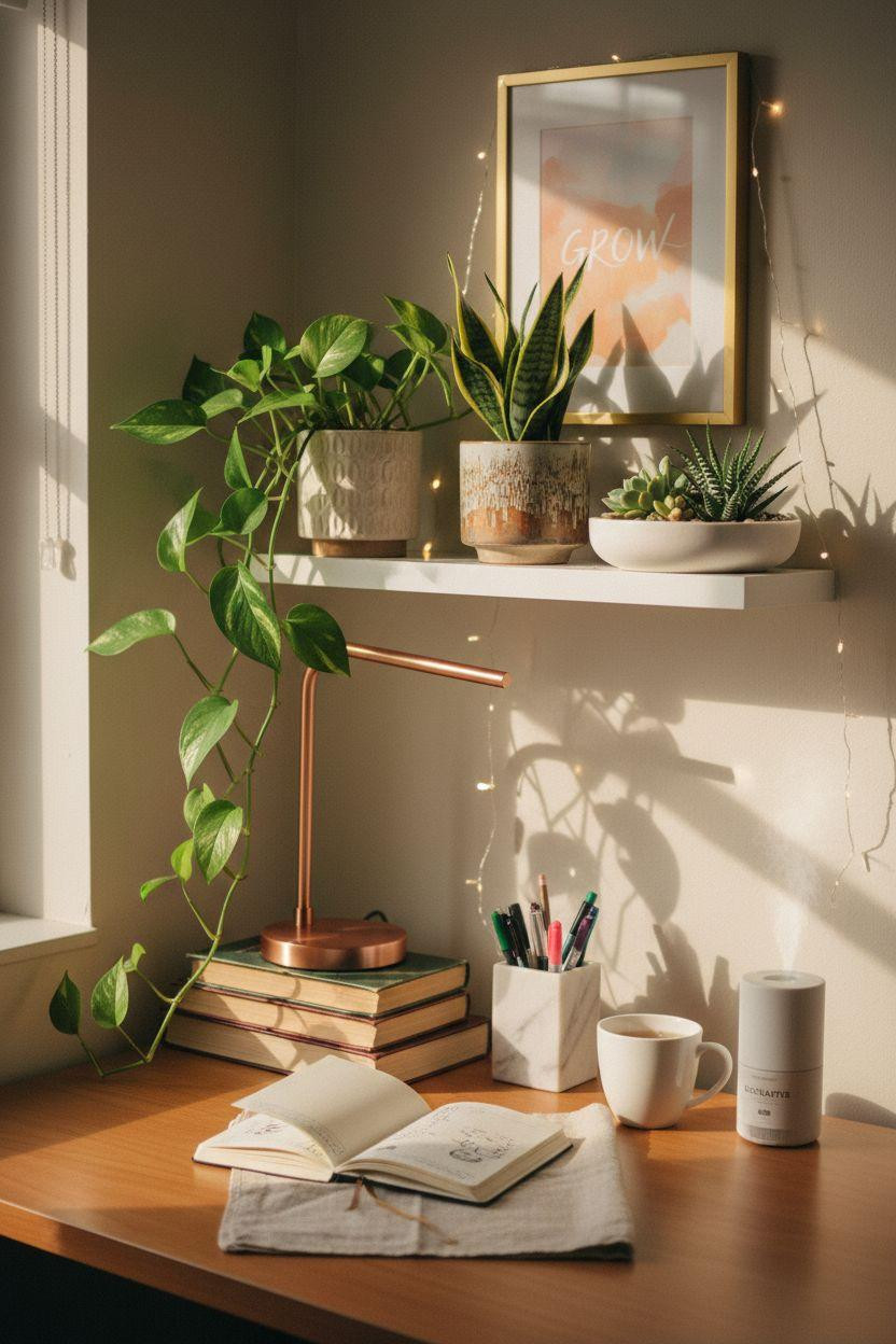 Luxury Dorm Room with plants and greenery