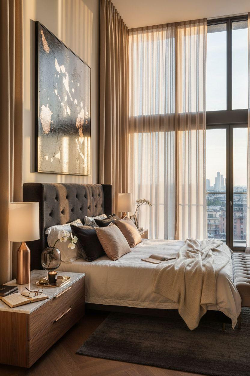 Master Bedrooms Ideas For Couples - metallic glamour bedroom