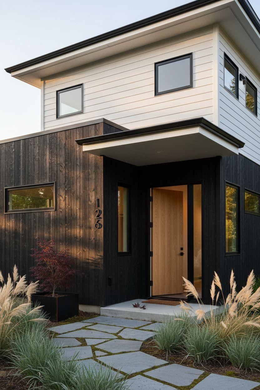 Modern Cottage Homes - black and white modern exterior