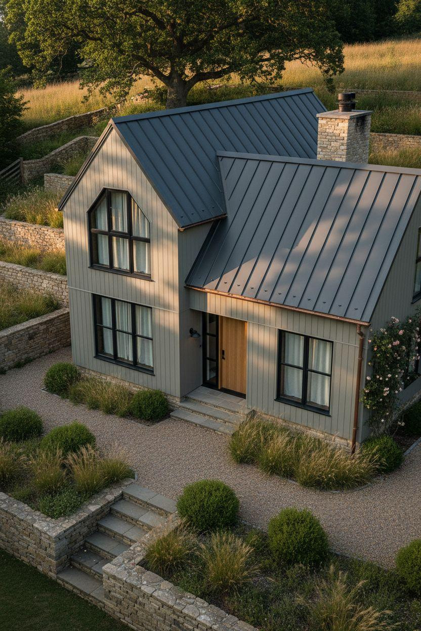 Modern Cottage Homes - charcoal roof with warm greige siding