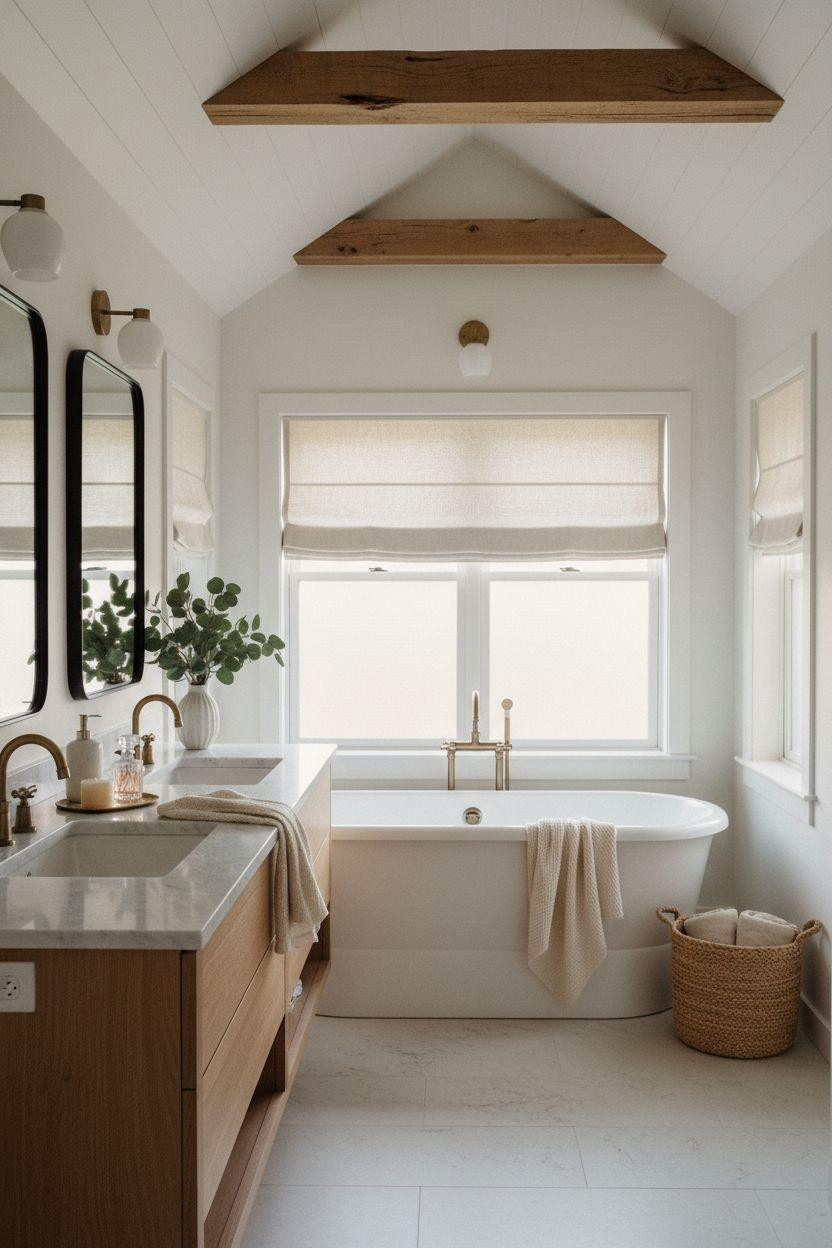 Modern Farmhouse Master Bath with soft diffused morning light