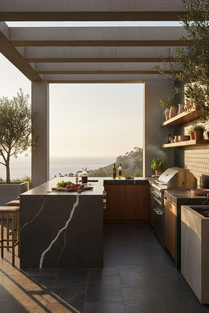 Outdoor Kitchen Ideas - contemporary coastal design