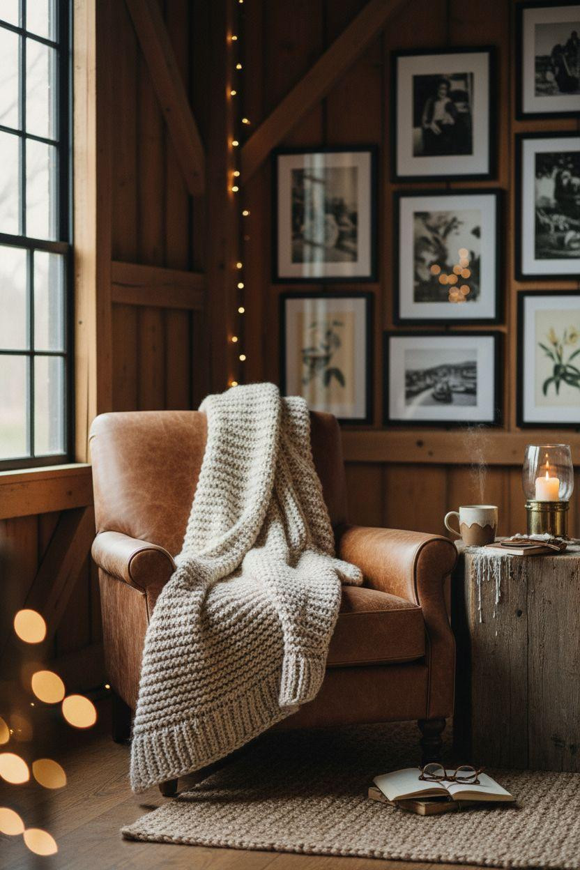 Party Barn Interior - cozy studio corner design