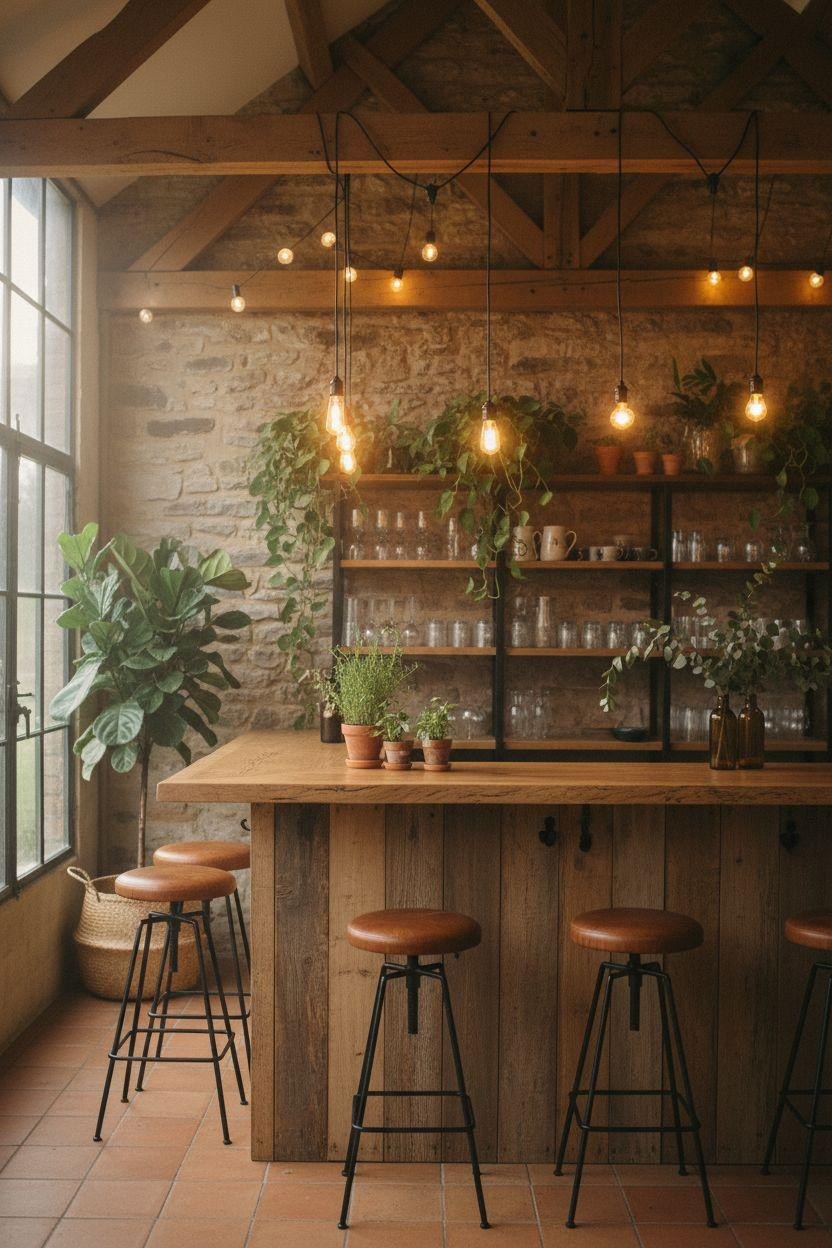 Party Barn Interior - botanical design with plants
