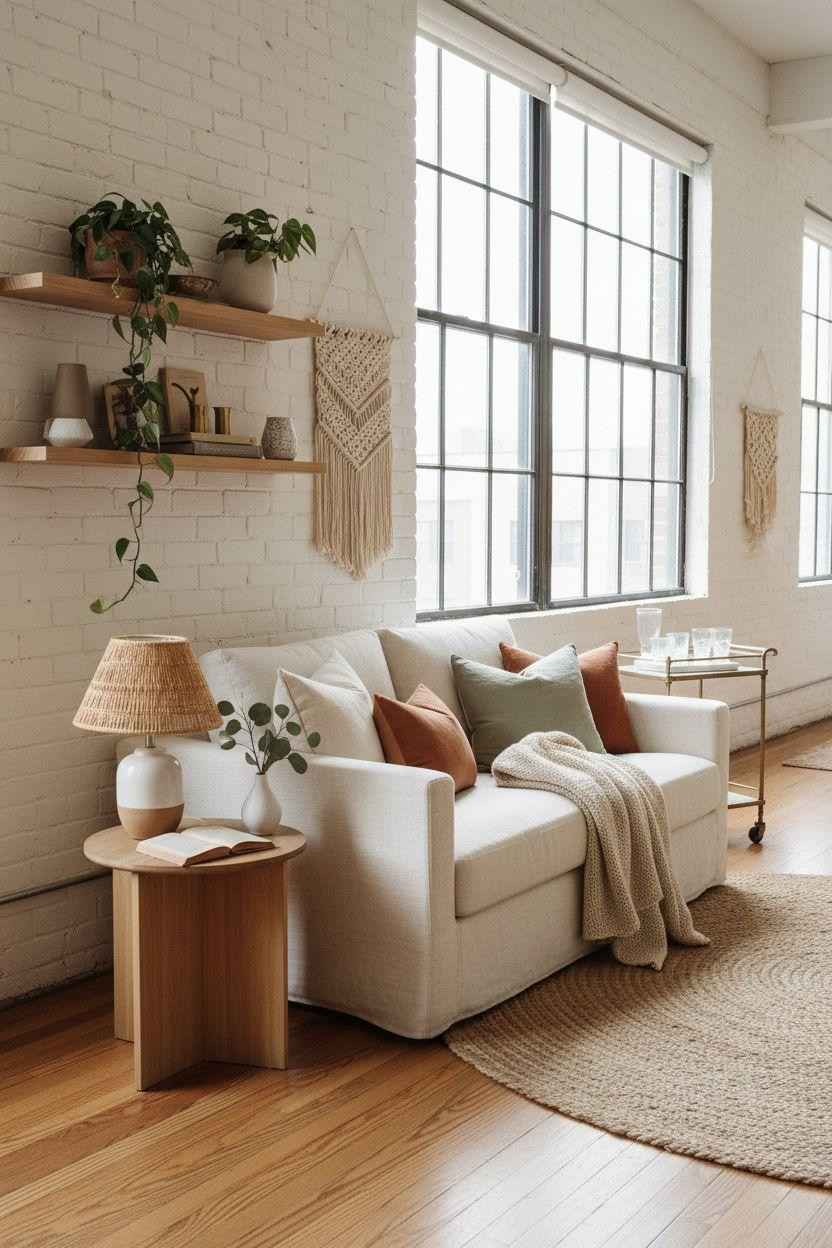 Renter Friendly Decorating - efficient studio apartment arrangement