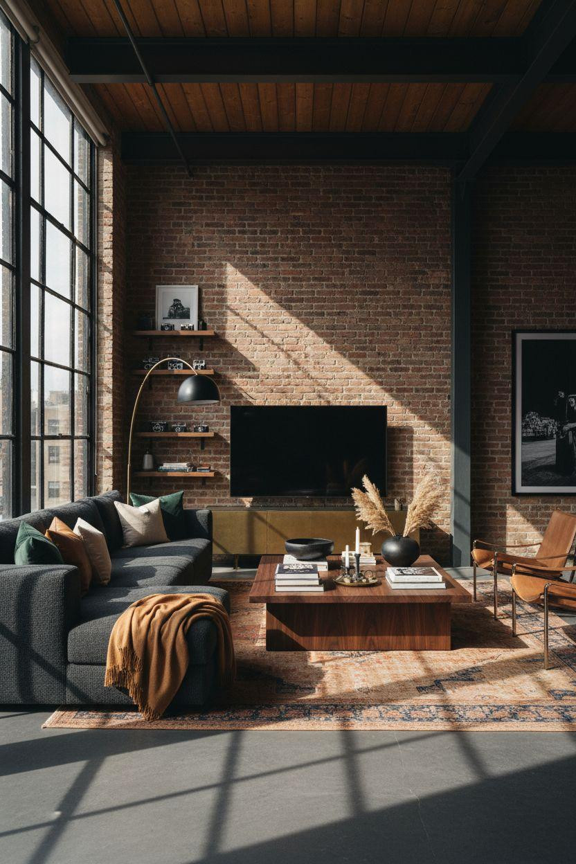 TV lounge with large U-shaped sectional for family viewing