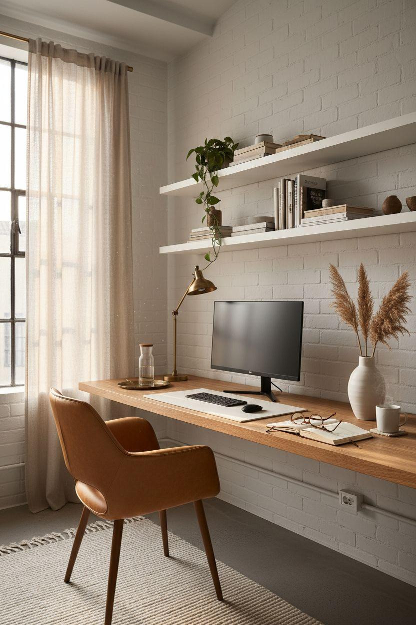 Work from home set up featuring sleek modern design