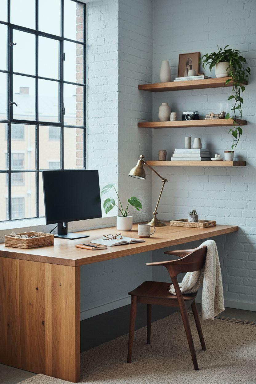 Work from home set up bathed in natural morning light