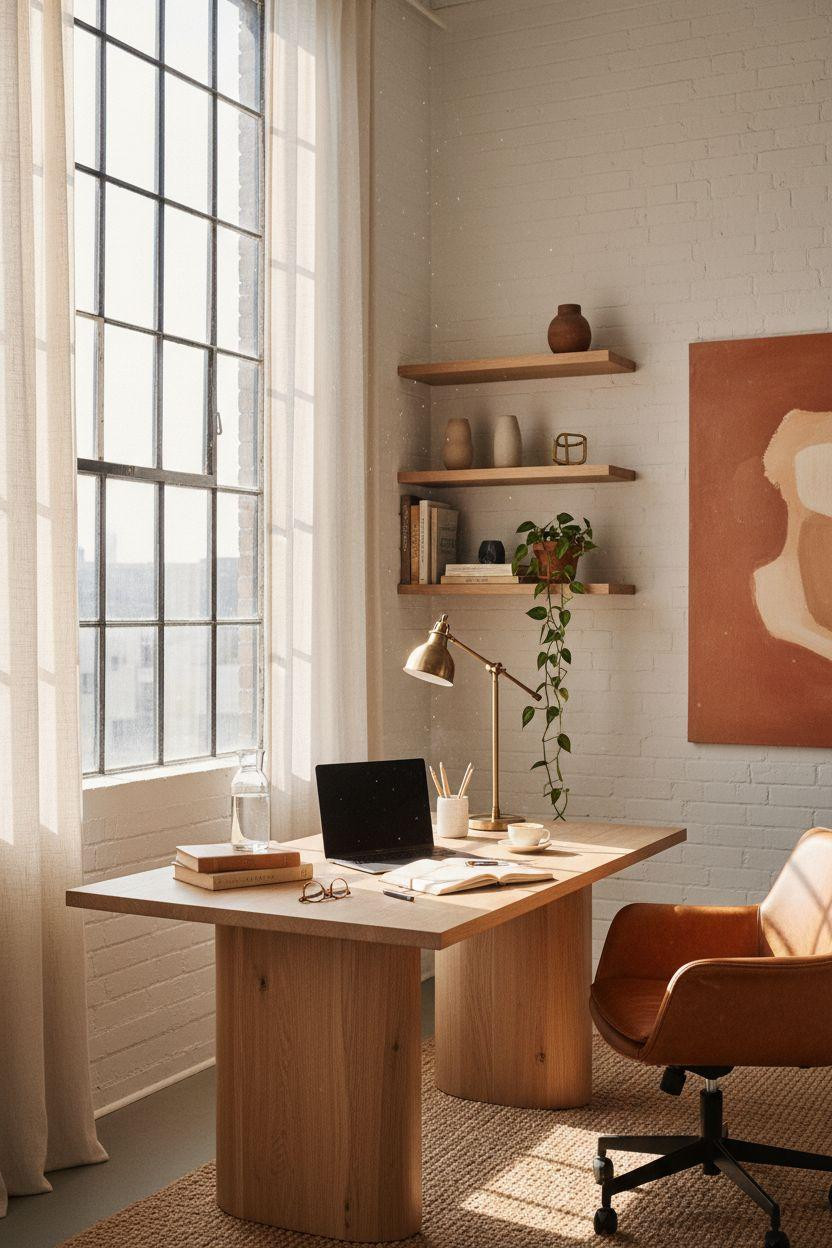 Work from home set up in renovated warehouse space