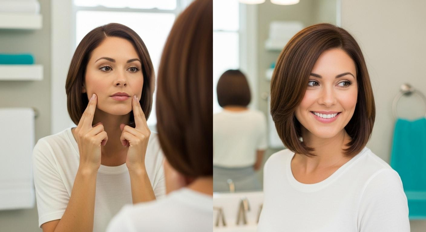 If your face measures as wide as it is long, this angled bob adds 25% length