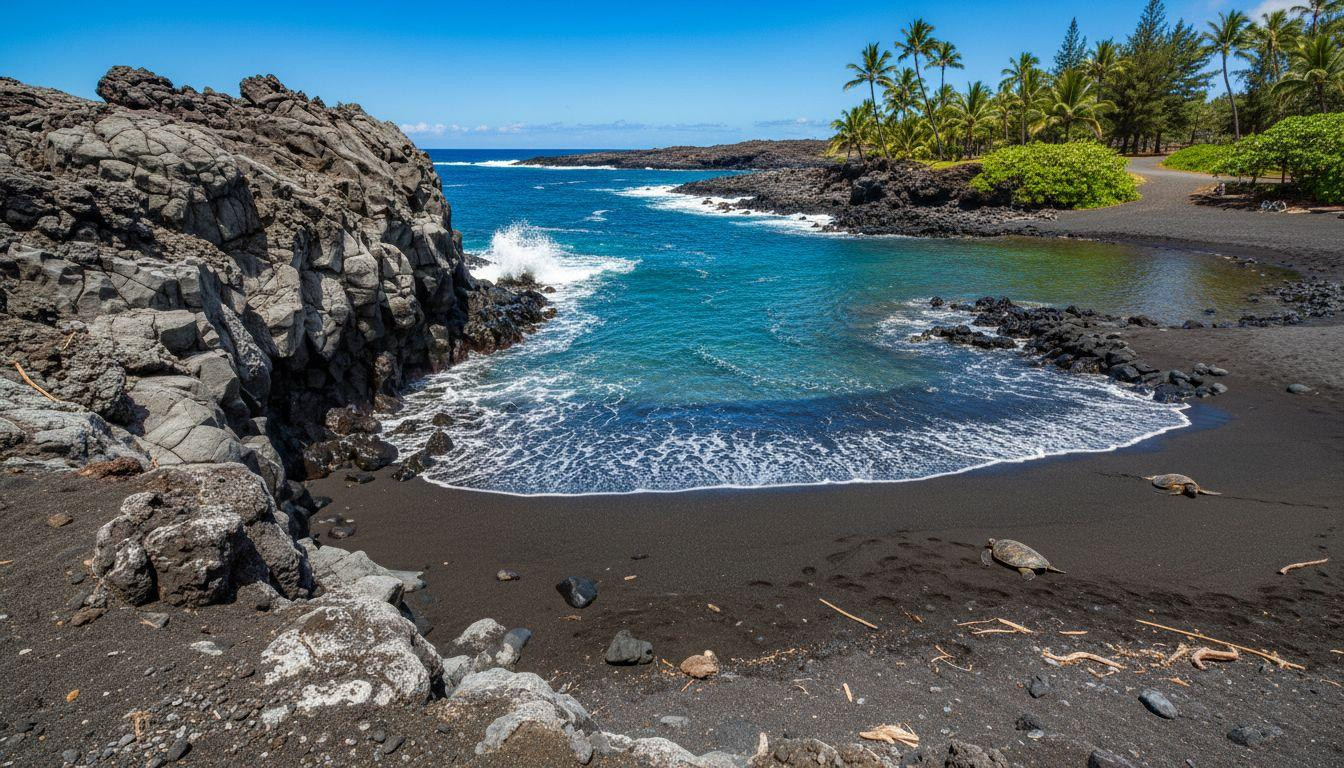 Better than Punaluʻu where tour buses fill parking and Pohoiki keeps 2018 lava sand empty