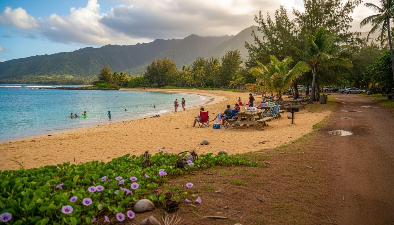 This Kauai beach where Hawaiian families walk from home to reef calm shallows