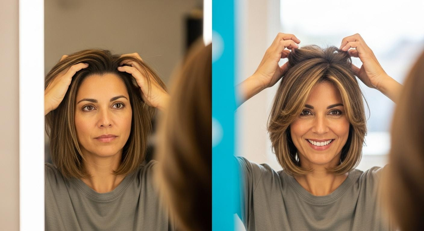 Your fingertips lift flat strands, then crown layers create 3 inches of lift in 48 hours