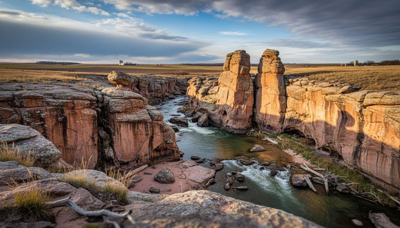 This South Dakota park carves pink quartzite canyons 23 miles from Sioux Falls