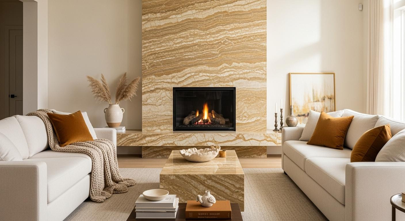 Why stone fireplaces keep living rooms warmer than brick or tile
