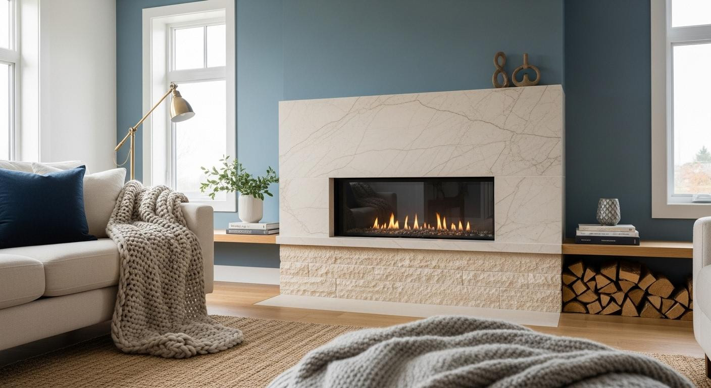 Your cold marble fireplace radiates more warmth than ornate brick