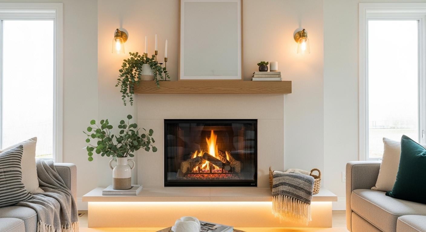 The 3 lighting layers that make any fireplace look like a designer showroom