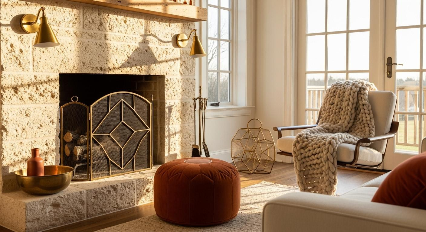 Your fingertips graze rough stone and this fireplace corner feels cinematic