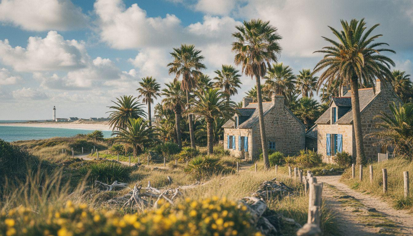 This Brittany island grows 2,500 exotic palms 800 meters from white Atlantic sand
