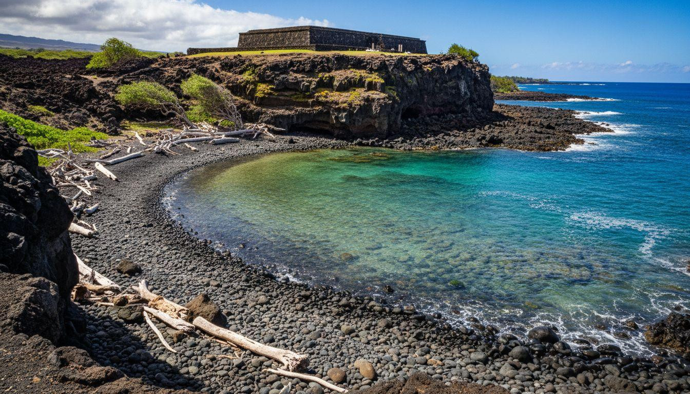 This Big Island beach hides a 13th-century human sacrifice temple above nesting endangered turtles