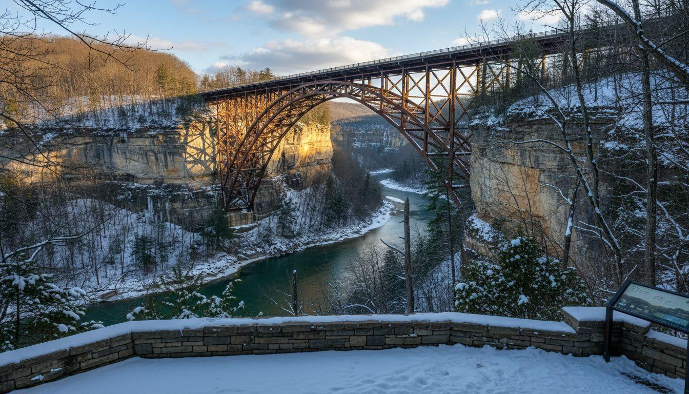 6 New River Gorge winter trails where frozen waterfalls replace summer rafting crowds