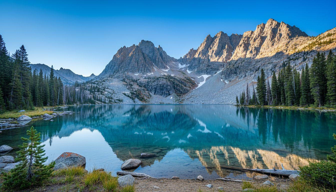 This Idaho lake mirrors 10,000-foot Sawtooth peaks in turquoise glacial water