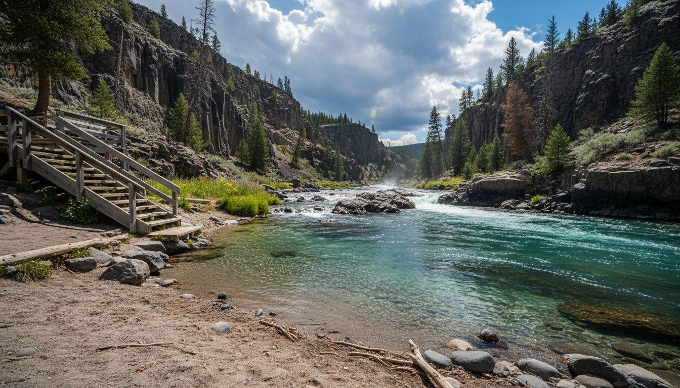 This Wyoming river heats to 86°F where winter locks the pools until July