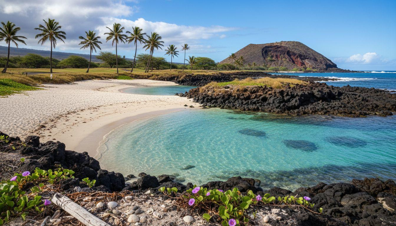 This black cinder cone frames white sand coves where 5 minutes from Kepuhi reaches what Maui crowds never find