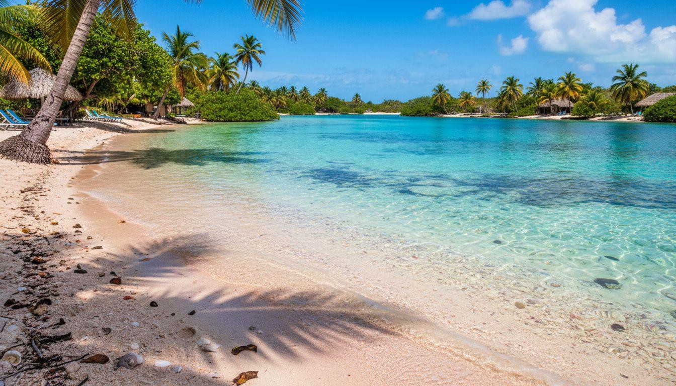 This Anguilla lagoon reveals crushed shell bottoms through 15 feet of turquoise water