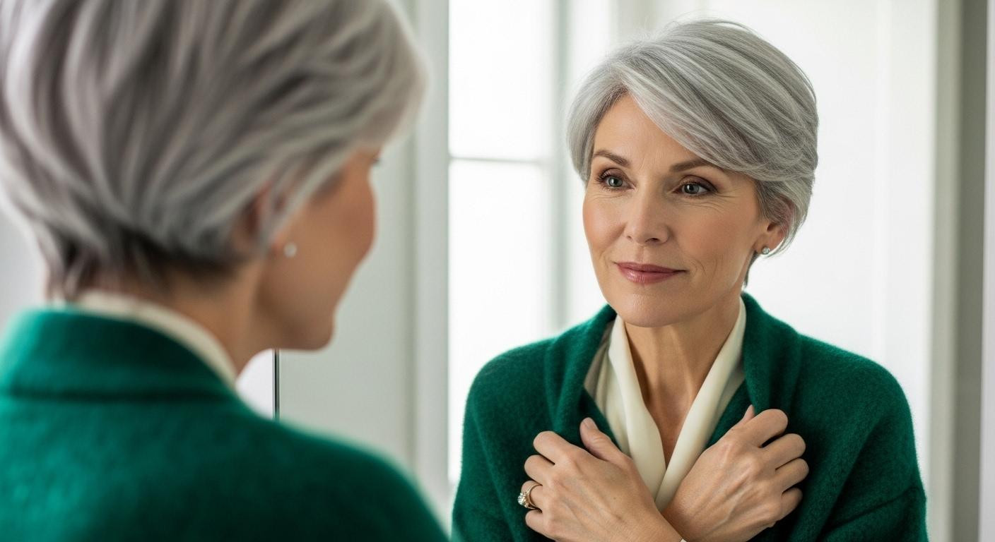 10 colors that make gray hair glow while navy adds 60% flatness after 50