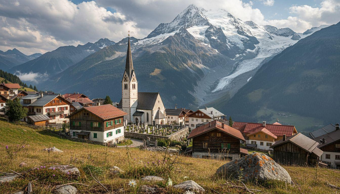 This Austrian village frames the country's highest peak where 1,000 locals ignore climbing crowds