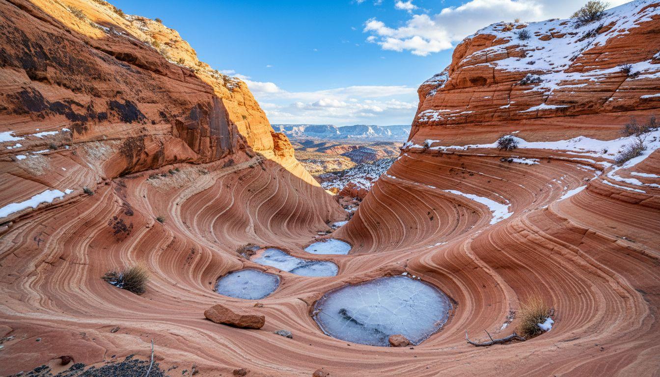 6 slot canyons where winter snow guards Capitol Reef's quiet side