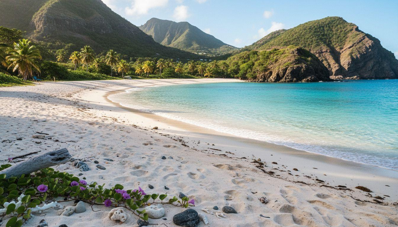 This 10 minute hike through hurricane ruins reaches St Martin's clearest turquoise cove