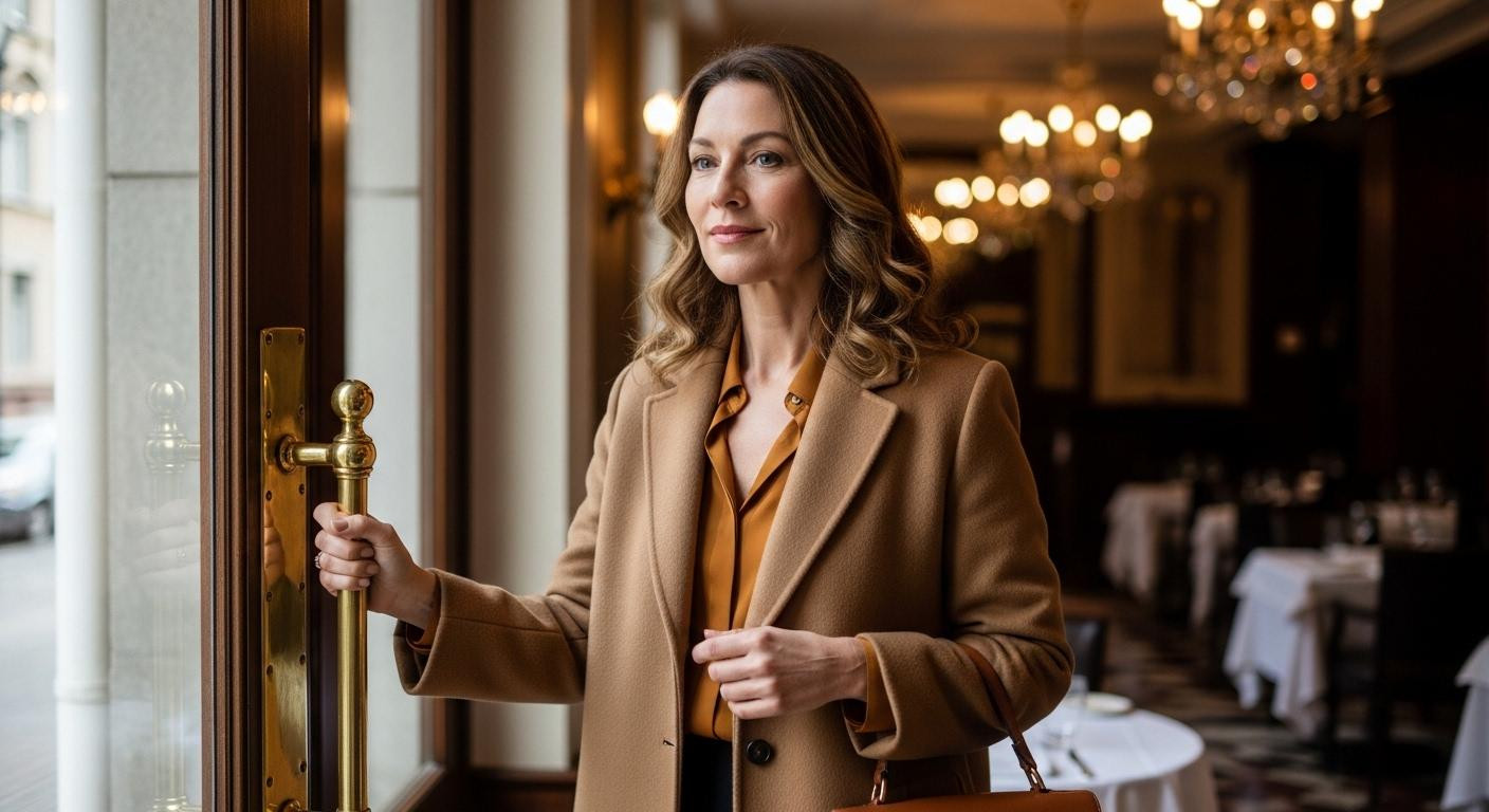 Picture your cashmere catching candlelight at lunch: the layered elegance that transforms anxiety into quiet luxury confidence