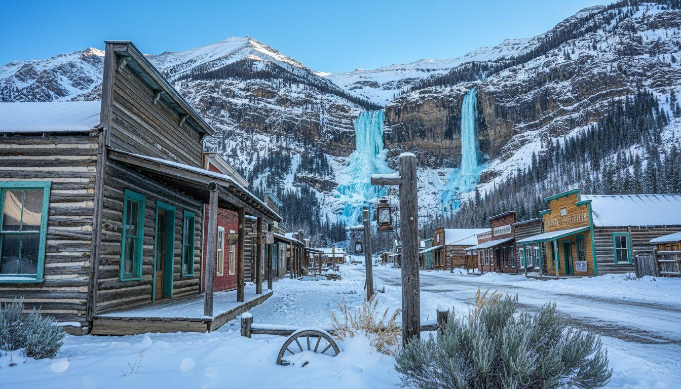 This Wild West town sits 3 miles from Yellowstone where 200 frozen waterfalls glow turquoise blue