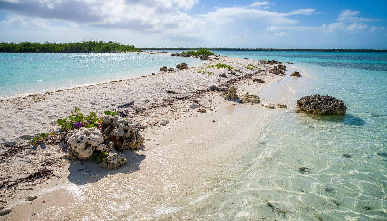 8 ways to reach this Caribbean sandbar where low tide reveals white coral sand