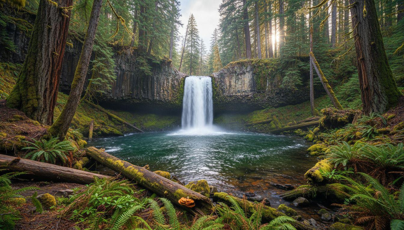 5 roadside waterfalls where 10 minute trails reach moss-draped pools and old-growth silence
