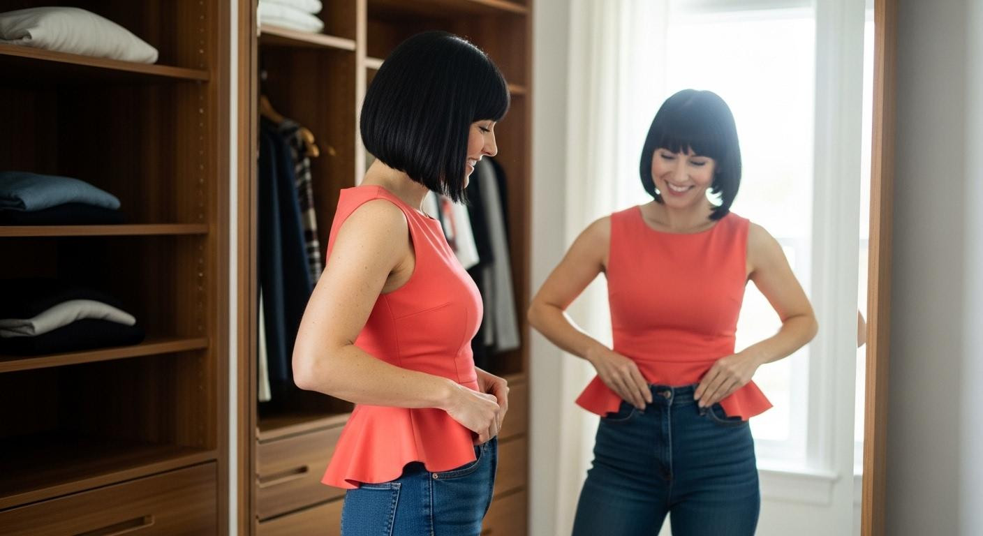 Neither fitted tees nor oversized tunics: these 7 structured tops balance high-waisted jeans