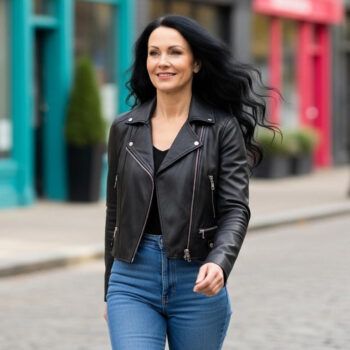 Women over 50 are pairing denim with leather to look 20% slimmer instantly