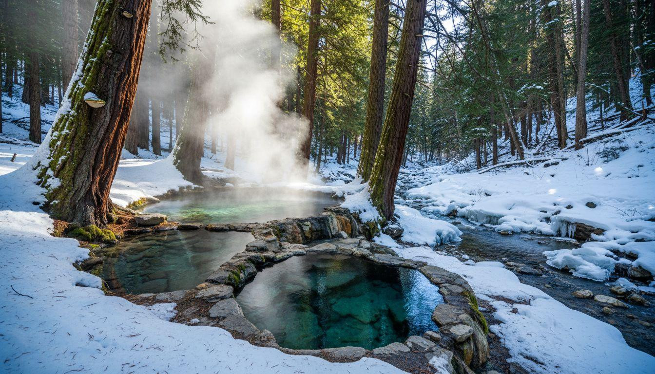 This Idaho trail leads to 104°F pools where winter steam rises through ancient cedars